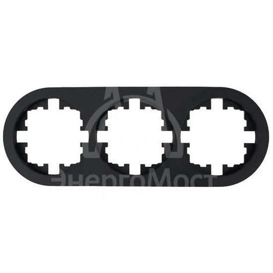 Рамка 3-м OSEN горизонт. круглая черн. бархат LEZARD 744-4200-148