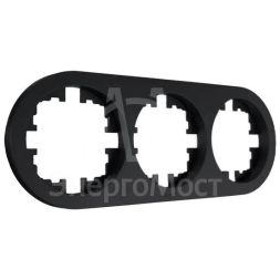 Рамка 3-м OSEN горизонт. круглая черн. бархат LEZARD 744-4200-148