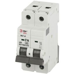 Выключатель автоматический 2п C 16А 6кА ВА47-63 PRO VA63-2P16C6 Эра Б0063153