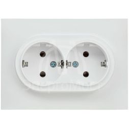 Розетка 2-м SKANDY 16А с заземл. без защ. шторок в сборе SK-R08W арктич. бел. IEK SK-R21-16-K01-F