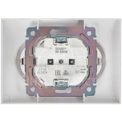 Розетка 2-м SKANDY 16А с заземл. без защ. шторок в сборе SK-R08W арктич. бел. IEK SK-R21-16-K01-F