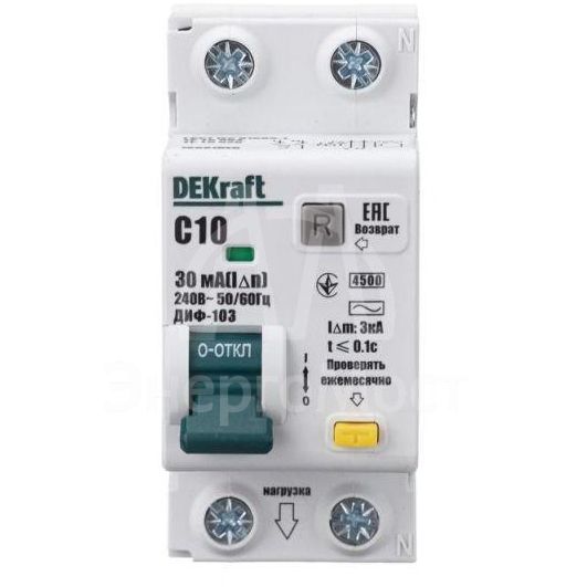 Выключатель автоматический дифференциального тока АВДТ 1Р+N 10А 30мА тип AC х-ка C ДИФ-103 4.5кА Sche 16051DEK