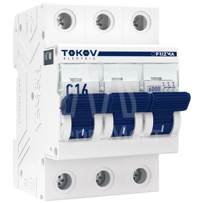 Выключатель автоматический модульный 3П 16А 6кА х-ка C TOKOV Electric TKE-PZ60-MCBI-3-16-C