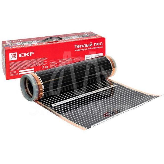 Комплект &amp;quot;Теплый пол&amp;quot; (пленка) 1100Вт 5кв.м шир. 0.5м инфракрасный EKF Ik-220-1100/0.5-5
