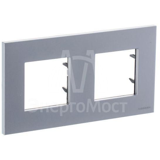 Рамка 2-м 4мод. Zenit серебристый ABB 2CLA227200N1301