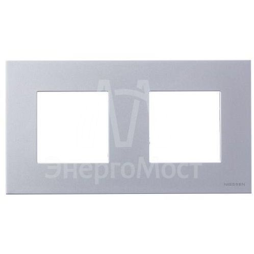 Рамка 2-м 4мод. Zenit серебристый ABB 2CLA227200N1301