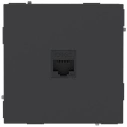Розетка компьютерная 1-м KANT RJ45 кат.5E без шторки черн. уголь DKC 7012663