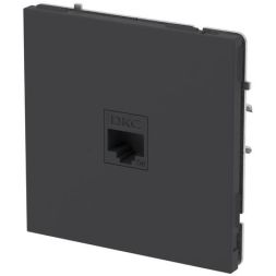 Розетка компьютерная 1-м KANT RJ45 кат.5E без шторки черн. уголь DKC 7012663
