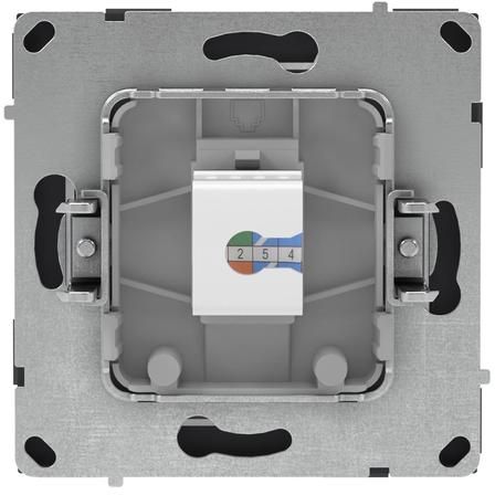 Розетка компьютерная 1-м KANT RJ45 кат.5E без шторки черн. уголь DKC 7012663