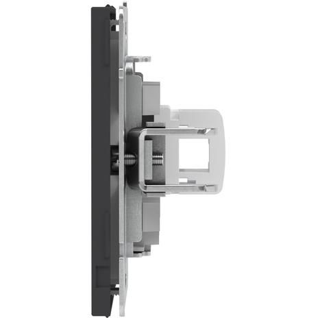 Розетка компьютерная 1-м KANT RJ45 кат.5E без шторки черн. уголь DKC 7012663