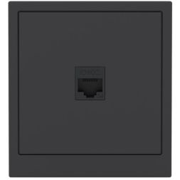 Розетка компьютерная 1-м KANT RJ45 кат.5E без шторки черн. уголь DKC 7012663