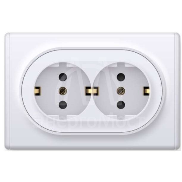 Розетка 2-м СП Florence с заземл. бел. 1E10401300 OneKeyElectro 2172767