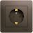 Розетка 1-м Glossa 16А с заземл. в сборе шоколад SchE GSL000842