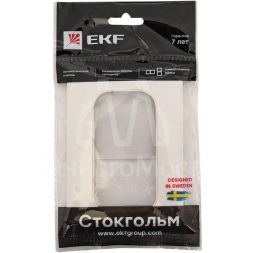 Рамка для розетки 2-м Стокгольм бел. PROxima EKF EYM-G-304-10