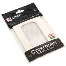 Рамка для розетки 2-м Стокгольм бел. PROxima EKF EYM-G-304-10