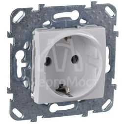 Механизм розетки 1-м СП Unica с заземл. бел. SchE MGU5.036.18ZD