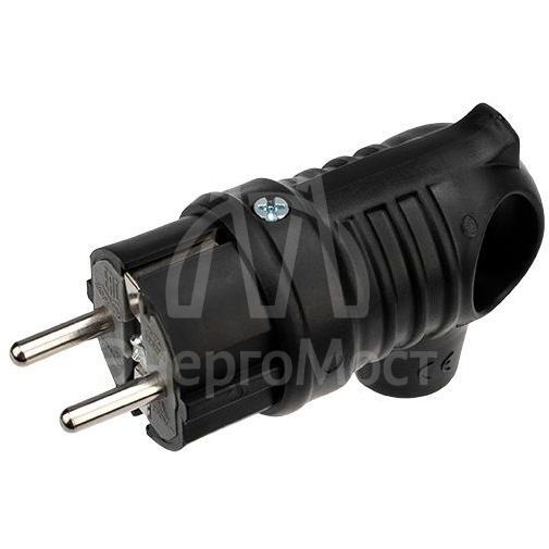 Вилка угловая влагозащ. с кольцом с/з 16А IP44 каучук Rexant 111-002