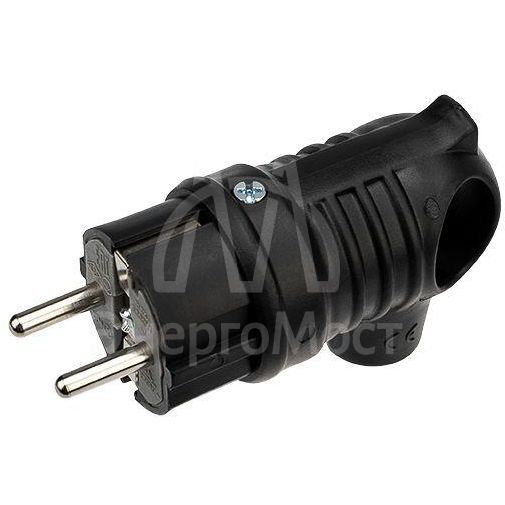 Вилка угловая влагозащ. с кольцом с/з 16А IP44 каучук Rexant 111-002