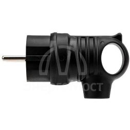 Вилка угловая влагозащ. с кольцом с/з 16А IP44 каучук Rexant 111-002