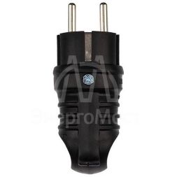 Вилка угловая влагозащ. с кольцом с/з 16А IP44 каучук Rexant 111-002