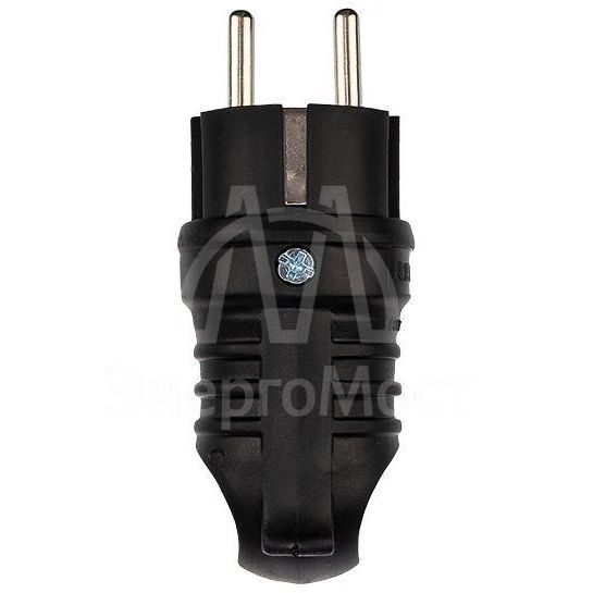 Вилка угловая влагозащ. с кольцом с/з 16А IP44 каучук Rexant 111-002