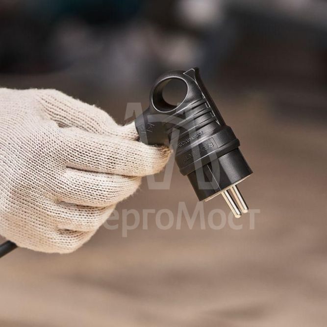 Вилка угловая влагозащ. с кольцом с/з 16А IP44 каучук Rexant 111-002