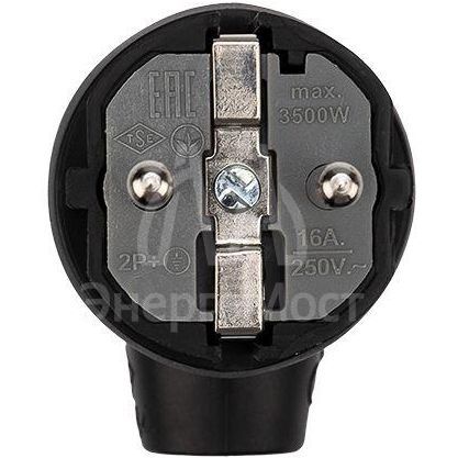 Вилка угловая влагозащ. с кольцом с/з 16А IP44 каучук Rexant 111-002