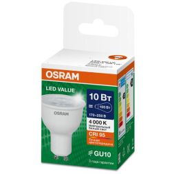 Лампа светодиодная LED G4 Value LVPAR16100 10W/940 CRI95 10Вт 4000К 1000лм рефлектор прозр. GU10 170-250В OSRAM 4630557648040