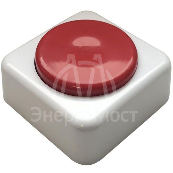 Кнопка звонка (выключатель для бытовых электрических звонков) Тритон ВЗ1-01 красн