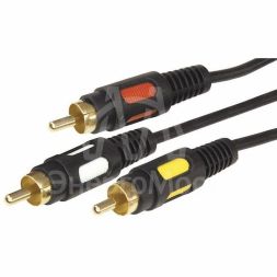 Шнур 3RCA Plug - 3RCA Plug 3м (GOLD) (уп.10шт) Rexant17-0214