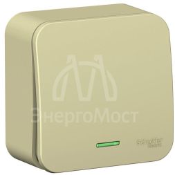 Выключатель 1-кл. ОП Blanca 10А IP20 (сх. 1) 250В с подсветкой с изолир. пластиной беж. SchE BLNVA101117