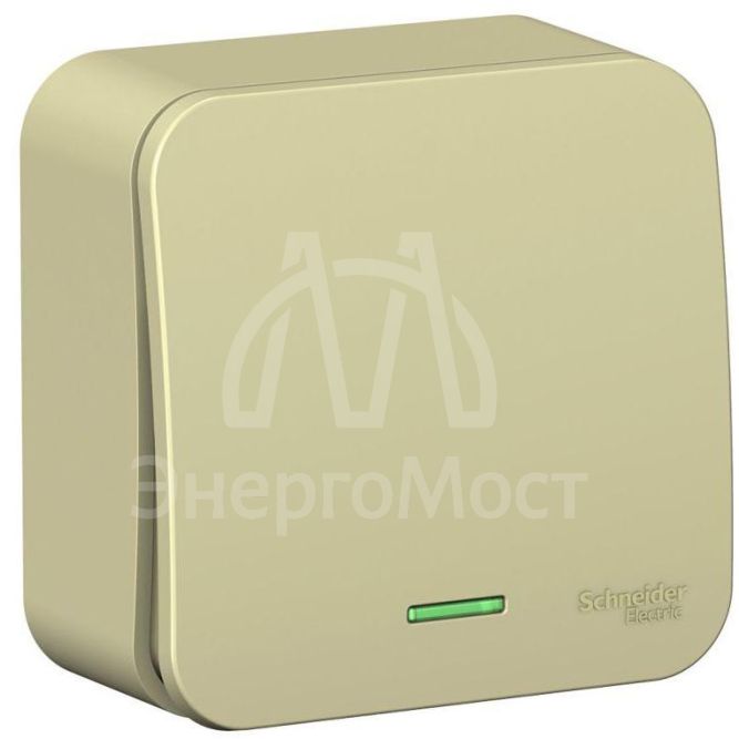 Выключатель 1-кл. ОП Blanca 10А IP20 (сх. 1) 250В с подсветкой с изолир. пластиной беж. SchE BLNVA101117