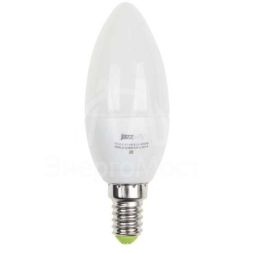 Лампа светодиодная PLED-ECO-C37 5Вт свеча 3000К тепл. бел. E27 400лм 230В JazzWay 2855312A