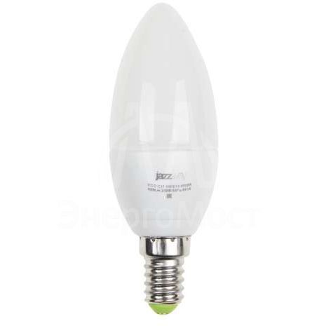 Лампа светодиодная PLED-ECO-C37 5Вт свеча 3000К тепл. бел. E27 400лм 230В JazzWay 2855312A