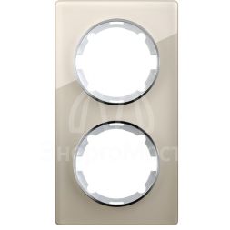 Рамка 2-м Garda вертикал. стеклянная беж. 2E52211301 OneKeyElectro 2234946