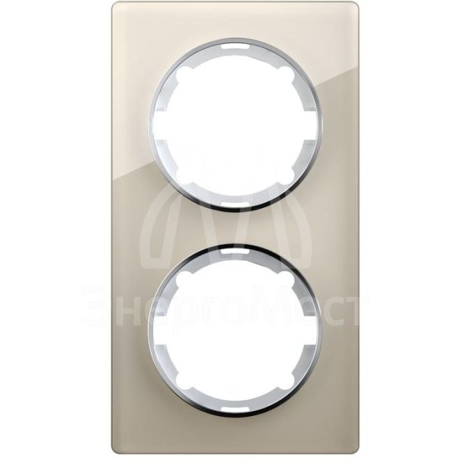 Рамка 2-м Garda вертикал. стеклянная беж. 2E52211301 OneKeyElectro 2234946