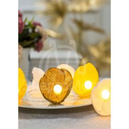 Гирлянда светодиодная &amp;quot;Цветы&amp;quot; желт. гамма 10LED ткань тепл. бел. 1.8+0.3м КОСМОС KOC_GIR-B110