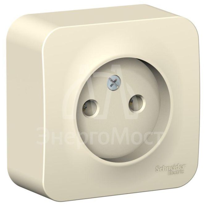 Розетка 1-м ОП Blanca 16А IP20 250В без заземл. без защ. шторок с изолир. пластиной молоч. SE BLNRA000112