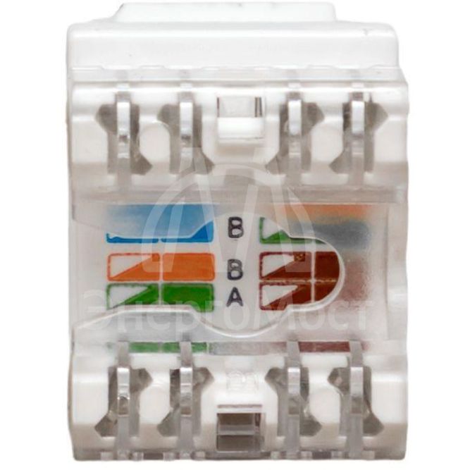 Модуль Keystone RJ45 кат.6 неэкранир. 110 IDC 180град. бел. TERACOM PRO EKF TRP-KSTN-180D-6UTP-WH