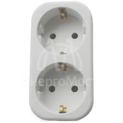 Разветвитель 2-м с заземл. 16А 250В IP20 полипропилен бел. TOKOV ELECTRIC TKL-S2Z-C01