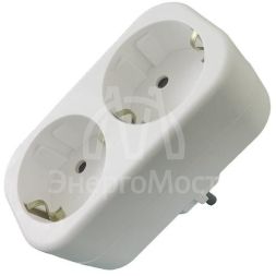 Разветвитель 2-м с заземл. 16А 250В IP20 полипропилен бел. TOKOV ELECTRIC TKL-S2Z-C01