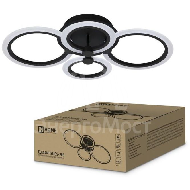 Светильник светодиодный ELEGANT BLISS-90В 90Вт 230В 3000-4000-6500К 7000лм 610х400х130мм с пультом ДУ IN HOME 4690612035451