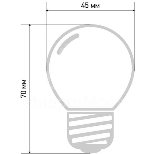 Лампа светодиодная 1Вт 5LED Шар d45 E27 желт. Neon-Night 405-111
