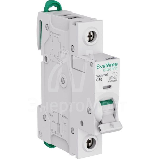 Выключатель автоматический 1п C 50А 6кА Systeme9 230В SE S9F22150