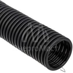 Труба гофрированная ПНД d32мм с протяжкой черн. (уп.25м) Rexant 28-0032-3