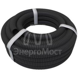 Труба гофрированная ПНД d32мм с протяжкой черн. (уп.25м) Rexant 28-0032-3