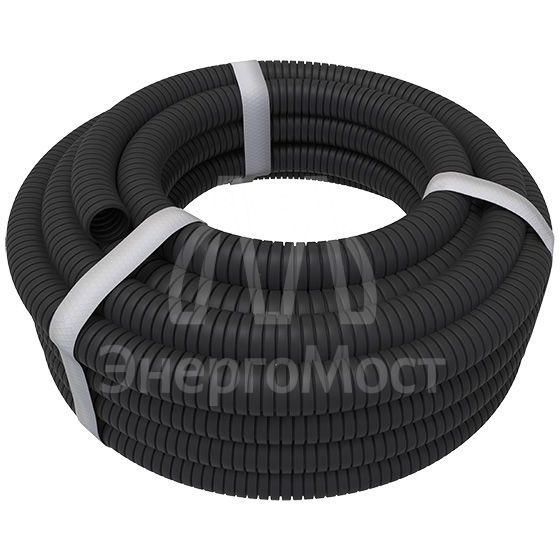 Труба гофрированная ПНД d32мм с протяжкой черн. (уп.25м) Rexant 28-0032-3