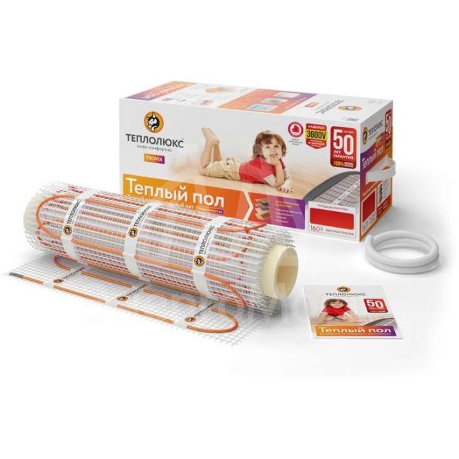 Комплект &amp;quot;Теплый пол&amp;quot; (мат) Tropix МНН 320Вт/2.0кв.м Теплолюкс 2206225