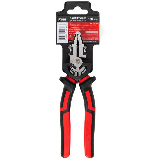 Пассатижи диэлектрические 180мм КВТ 105212