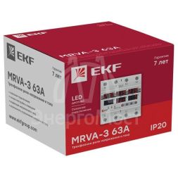Реле напряжения и тока трехфазное с дисплеем MRVA-3 63A EKF MRVA-3-63A